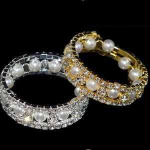💍New💍 Girls Crystal Pearl Rhinestone Wrap Around Bracelet 💍